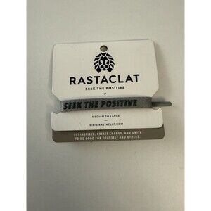 RASTACLAT SEEK THE POSITIVE Bracelet Shoelace Women Nylon Gray Wristband M L